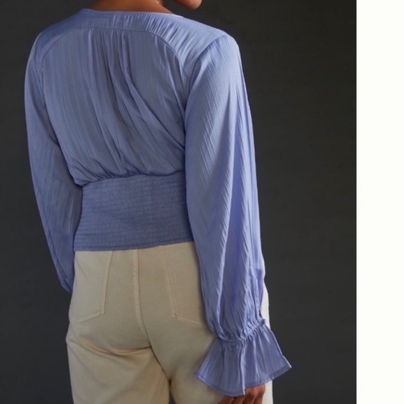 NWT Anthropologie Silky Smoked Sensual Plunge Blouse size S - Picture 6 of 7